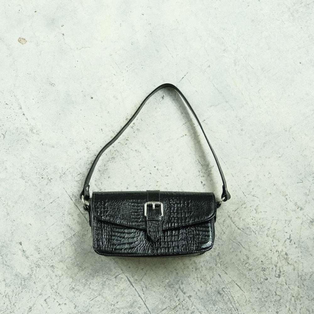 Black 100% real leather Shoulder Bag